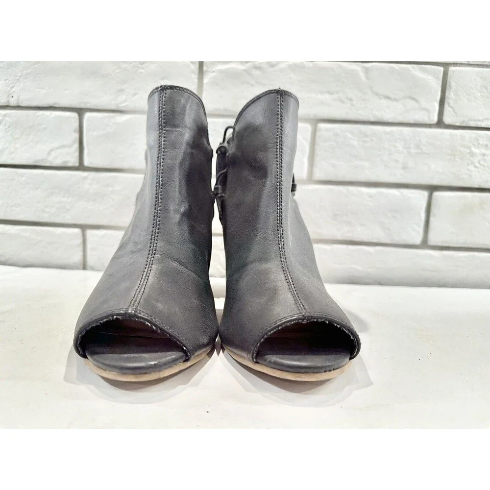 Sugar Black Wedge Heel Sandal‎ Bootie Shoes Women's 6.5 ~ Retail $70